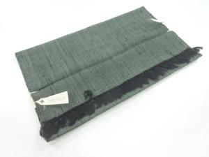 未使用品　正絹　手織り真綿小千谷紬男物兵児帯